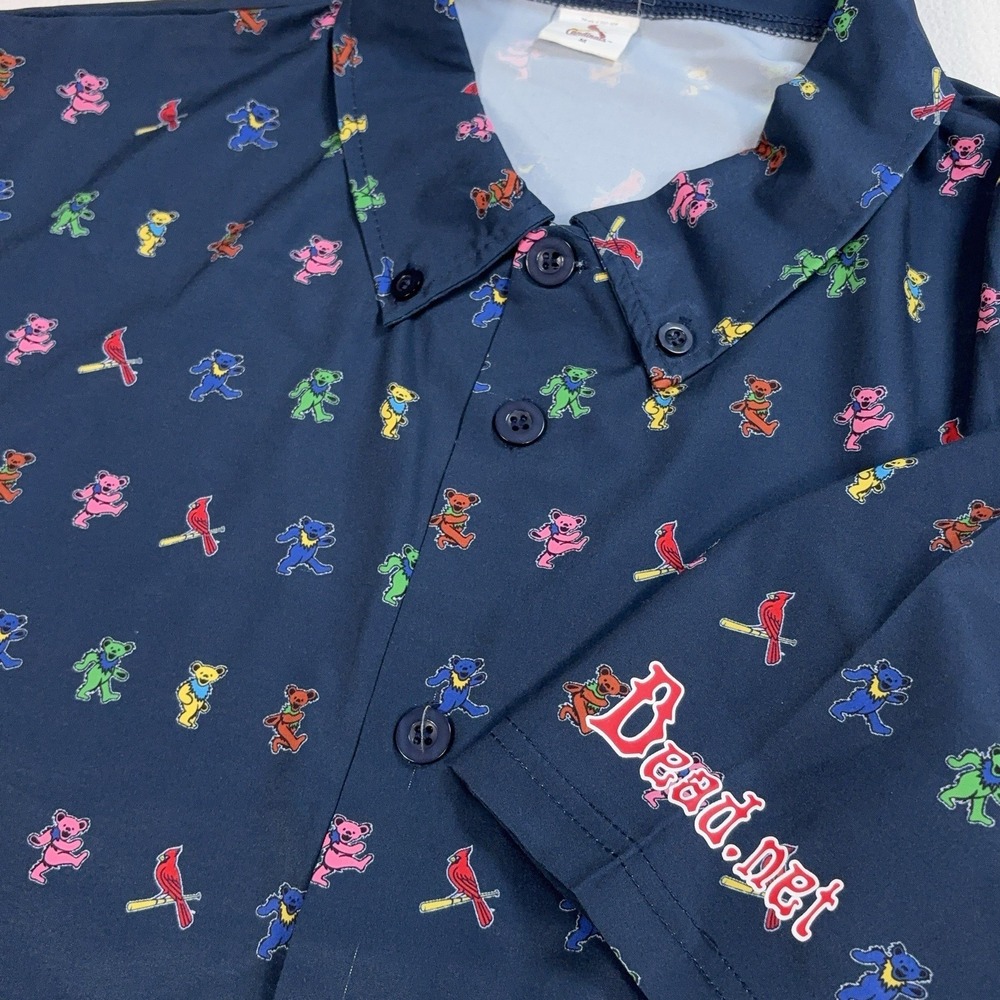 St. Louis Cardinals x Grateful Dead Shirt Men's M Navy Dancing Bear Button Down